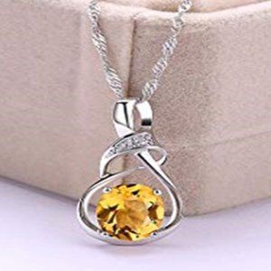 💎 Big Oval Royal Charming Twisted Silver Oval Necklace for WomenEVGG1002